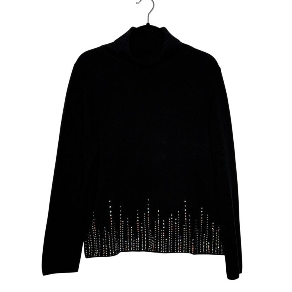 Christine Alexander | Crystal Embellished Black Sweater | Luxe Minimalist Bling
